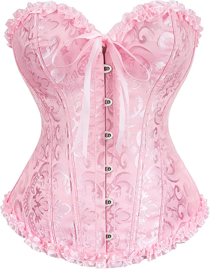 Alivila.Y Fashion Womens Lace Up Corset Top Overbust Body Shaper Bustier Corsets for Women