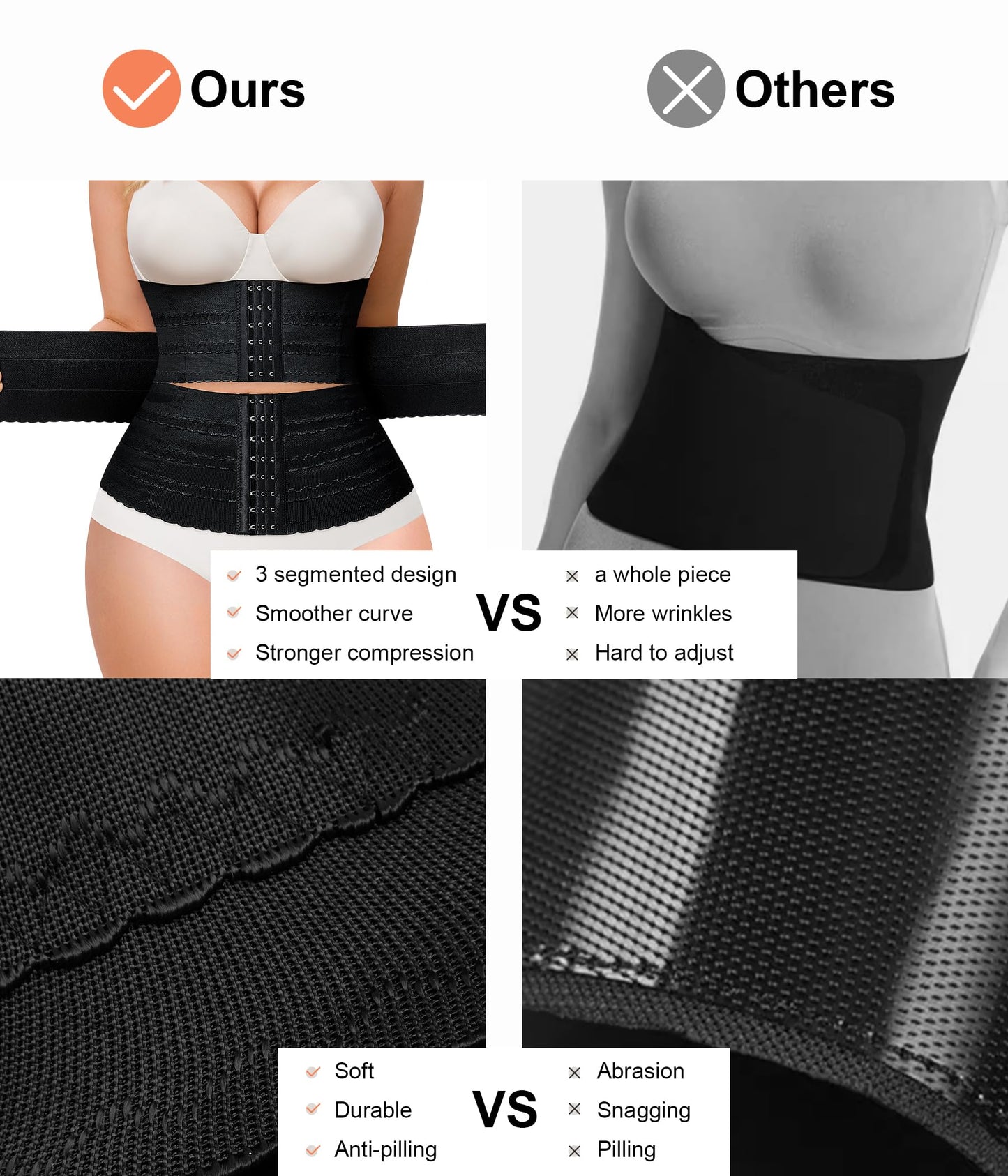 QACIVIQ Segmented Waist Trainer for Women Waist Cincher Shapewear for Women Tummy Control Workout Body Shaper Girdle