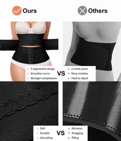 QACIVIQ Segmented Waist Trainer for Women Waist Cincher Shapewear for Women Tummy Control Workout Body Shaper Girdle