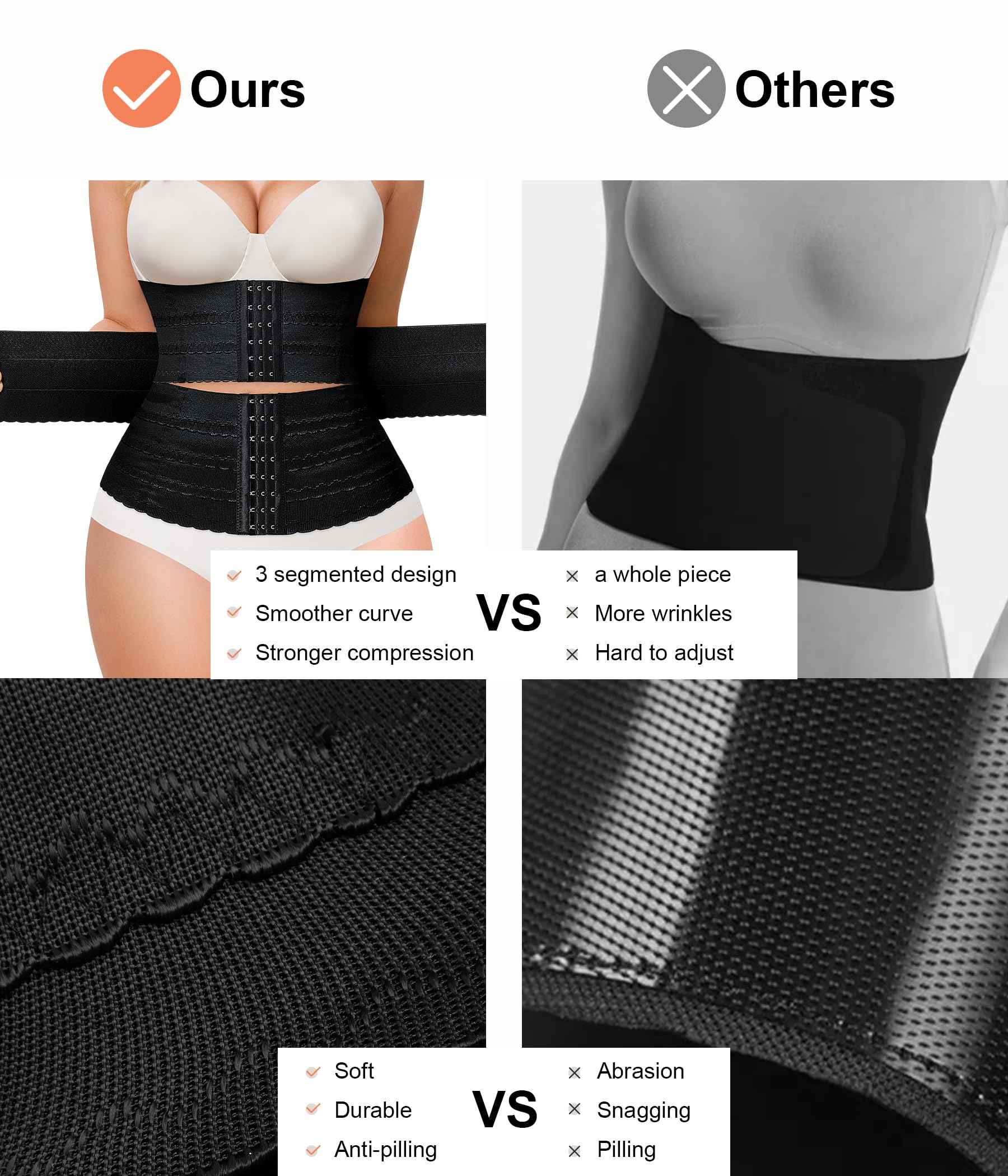 QACIVIQ Segmented Waist Trainer for Women Waist Cincher Shapewear for Women Tummy Control Workout Body Shaper Girdle