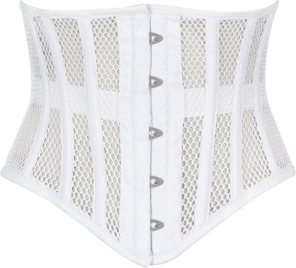 Heavy Duty Underbust Steel Boned Waist Trainer Cincnher Womens Waspie Mesh Corset
