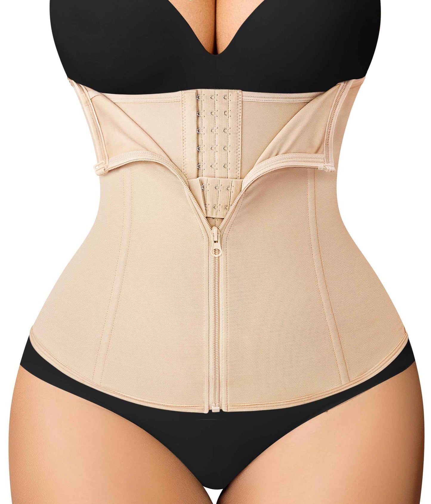 MERYOSZ Waist Trainer Corset Zipper Tummy Control Shapewear Breathable Waist Cincher for Women Body Shaper Sport Girdle