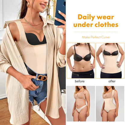 Eleady Womens Waist Trainer Corset Vest Weight Loss Breathable Tank Tops Tummy Control Shapewear Slimming Body Shaper