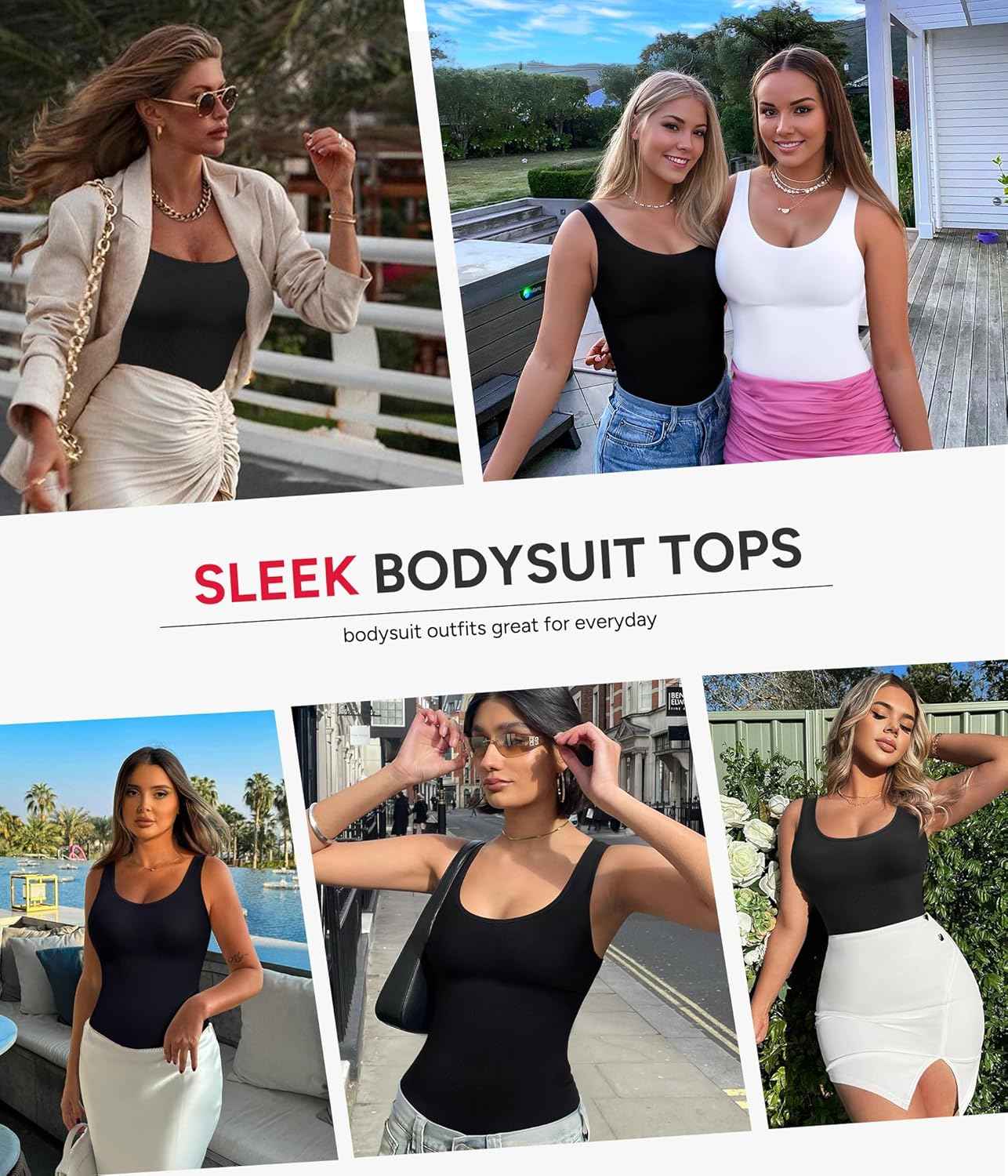 Nebility Womens' Waist Trainer Seamless Round Neck Tummy Control Shapewear Bodysuit