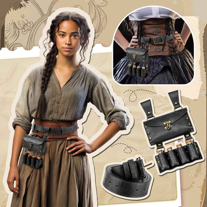 Geyoga Renaissance Belt Pouch with Potion Bottles Halloween Medieval Costume Accessories Waist Bag Cosplay