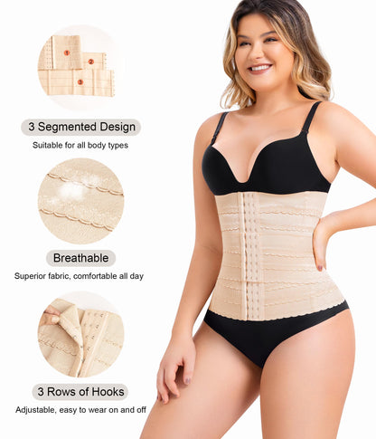 QACIVIQ Segmented Waist Trainer for Women Waist Cincher Shapewear for Women Tummy Control Workout Body Shaper Girdle