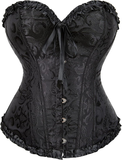 Alivila.Y Fashion Womens Lace Up Corset Top Overbust Body Shaper Bustier Corsets for Women