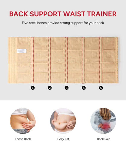 Nebility Waist Trainer for Women Seamless Corset Shapewear Tummy Control Segmented Waist Cincher Faja Body Shaper