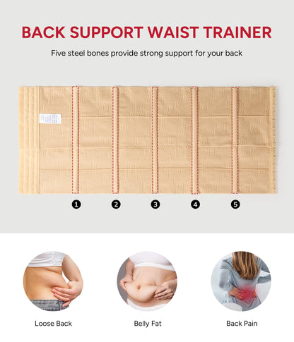 Nebility Waist Trainer for Women Seamless Corset Shapewear Tummy Control Segmented Waist Cincher Faja Body Shaper