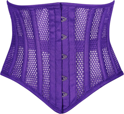 Heavy Duty Underbust Steel Boned Waist Trainer Cincnher Womens Waspie Mesh Corset