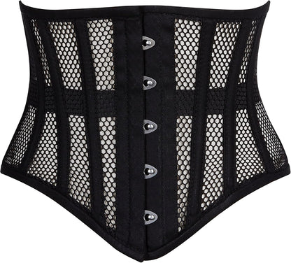 Heavy Duty Underbust Steel Boned Waist Trainer Cincnher Womens Waspie Mesh Corset