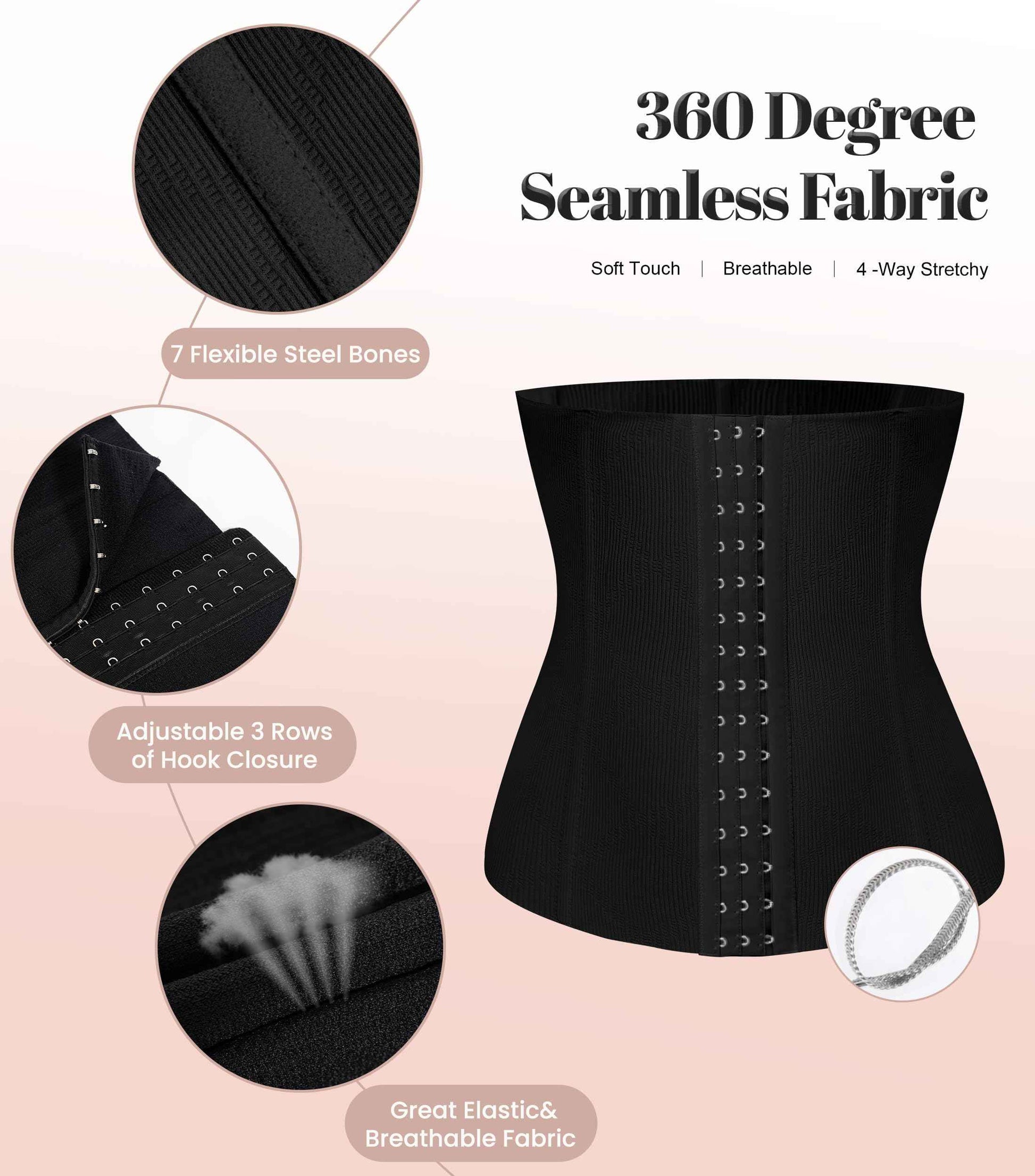 EUYZOU Womens Waist Trainer Corset Postpartum Fajas Tummy Control Girdle Shapewear Waist Cincher