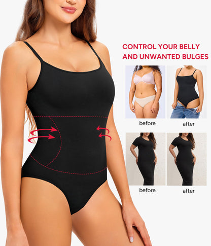 Nebility Shapewear Waist Trainer Bodysuits Women Clothing Tummy Control Seamless Full Body Shaper Square Neck Jumpsuits Top