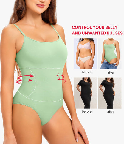 Nebility Shapewear Waist Trainer Bodysuits Women Clothing Tummy Control Seamless Full Body Shaper Square Neck Jumpsuits Top