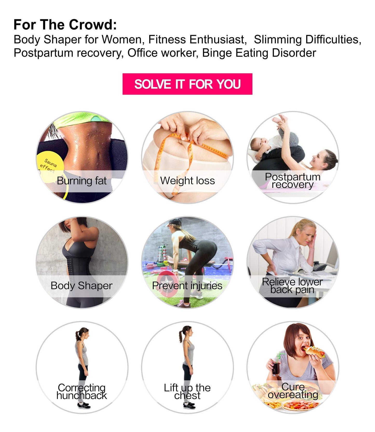 YIANNA Waist Trainer for Women Latex Underbust Waist Corsets Cincher Hourglass Body Shaper 4 Hooks