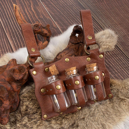 SUMGOGO 5PCS Renaissance Costume Corset Belt Pouch Potion Bottle Vila Sword Frog Hook Medieval Festival Halloween Accessory