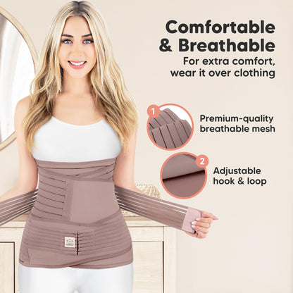 3 in 1 Postpartum Belly Support Recovery Wrap – Postpartum Belly Band, After Birth Brace, Slimming Girdles, Body Shaper Waist Shapewear, Post Surgery Pregnancy Belly Support Band (Midnight Black, M/L)