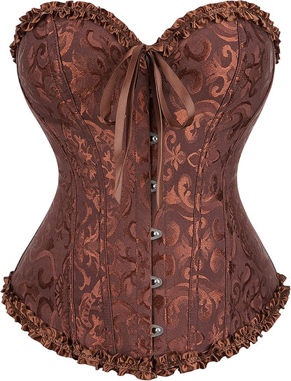 Alivila.Y Fashion Womens Lace Up Corset Top Overbust Body Shaper Bustier Corsets for Women