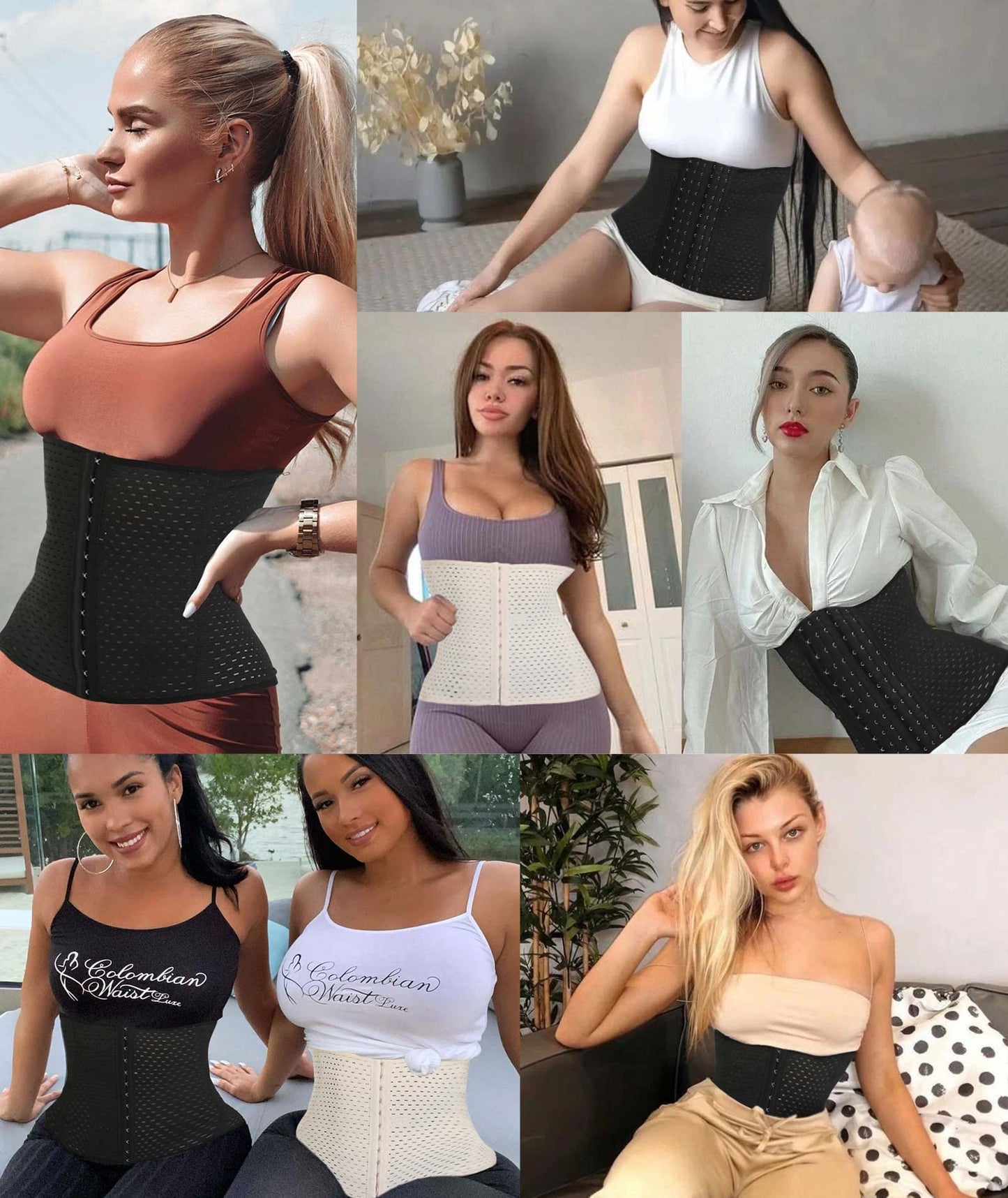 Waist Trainer for Women Lower Belly Fat Hourglass Body Shaper Waist Cincher Shapewear with Steel Bones Extender