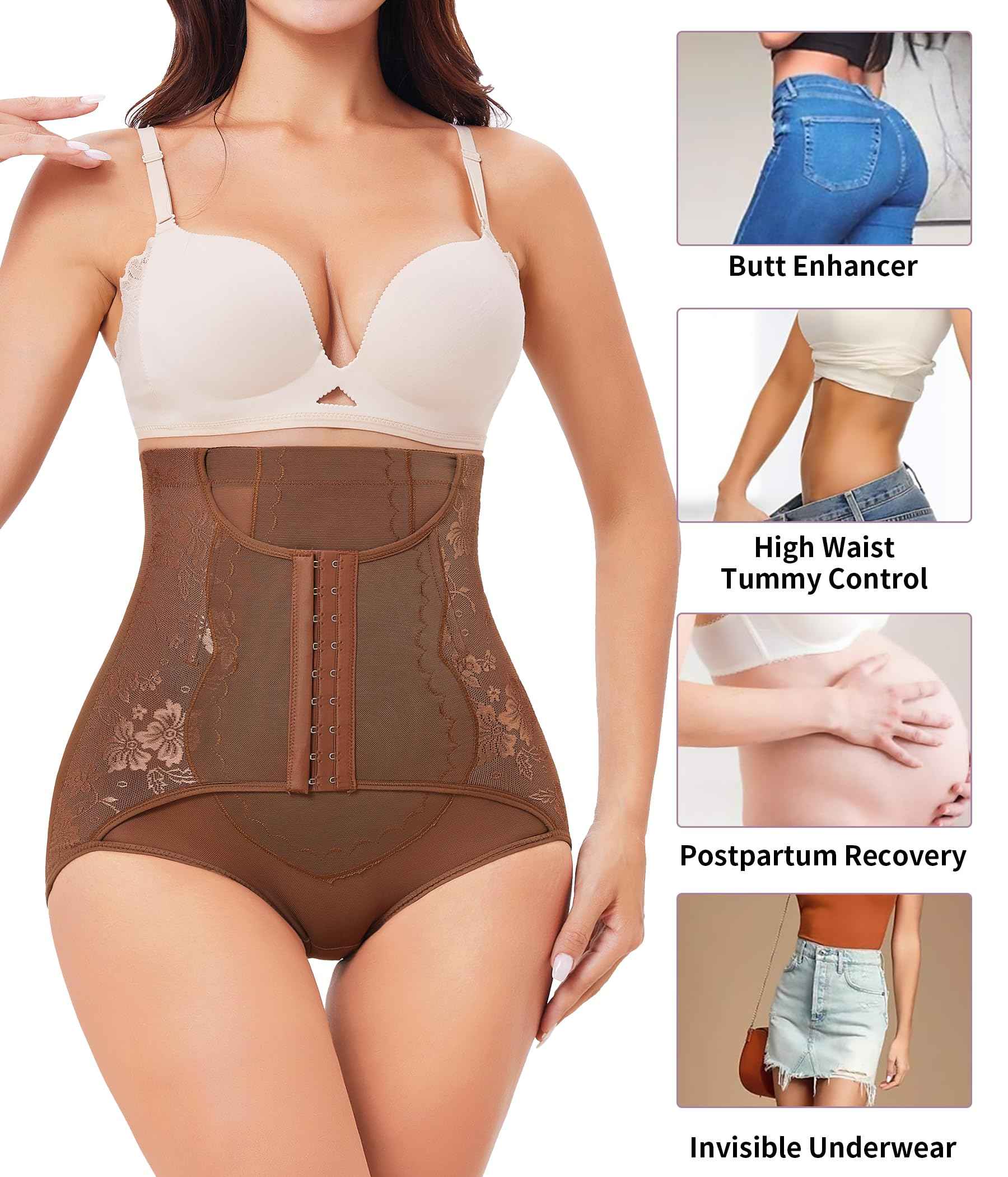 YERKOAD Tummy Control Panties for Women Shapewear Butt Lifter Short High Waist Trainer Corset Slimming Body Shaper Underwear