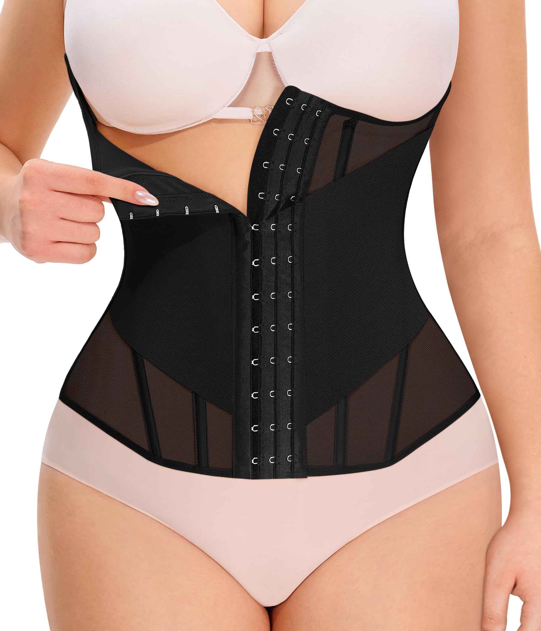 Nebility Waist Trainer for Women Corset Shapewear - Mesh Faja Body Shaper Waist Cincher Tummy Control Girdle Daily Wear