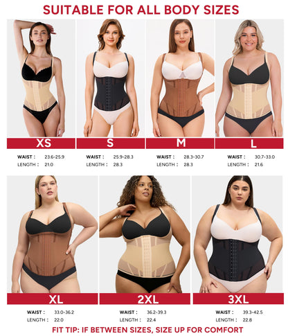 Nebility Waist Trainer for Women Corset Shapewear Tummy Control Body Shaper Top Waist Cincher Girdle with Adjustable Straps