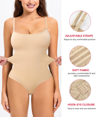 Nebility Shapewear Waist Trainer Bodysuits Women Clothing Tummy Control Seamless Full Body Shaper Square Neck Jumpsuits Top