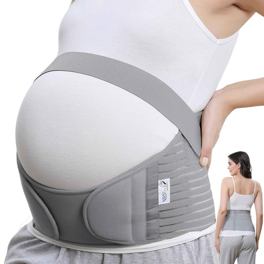 NeoTech Care Pregnancy Support Maternity Belt, Waist/Back/Abdomen Band, Belly Brace (Size M, Black Color)
