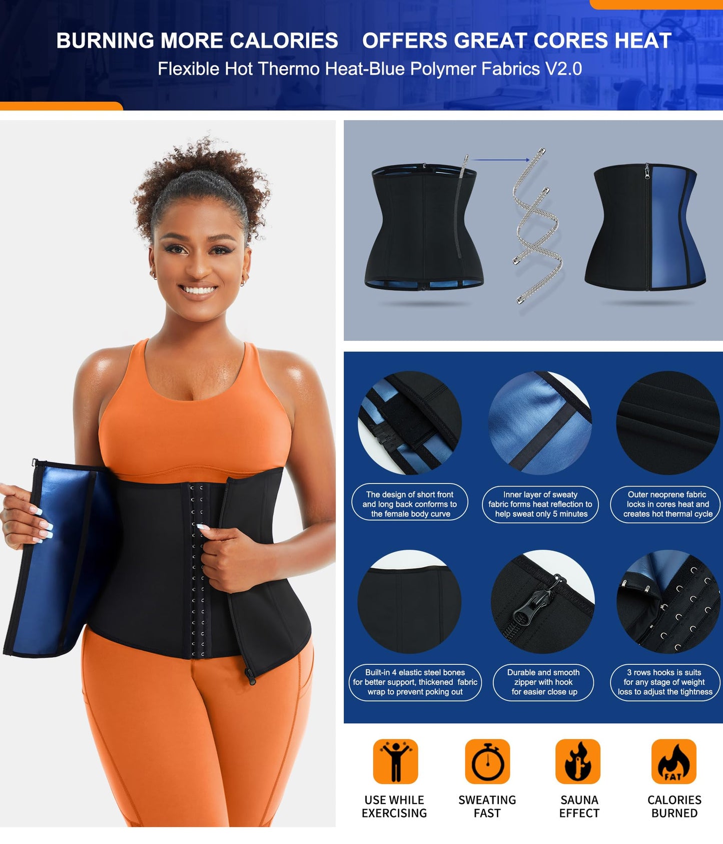 TrainingGirl Waist Trainer for Women Lower Belly Waist Trimmer Corset Tummy Wrap Workout Sweat Belt Band Sports Sauna Suit
