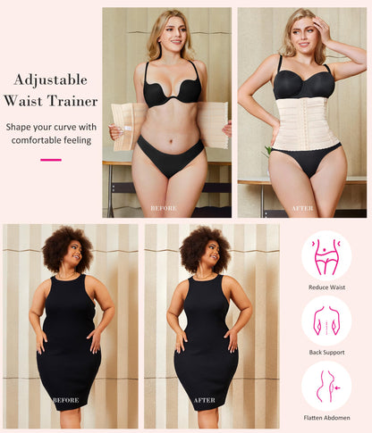 Nebility Waist Cincher Shapewear Tummy Control Plus Size Waist Trainers for Women Belly Trimmer Body Shaper Corset Girdle