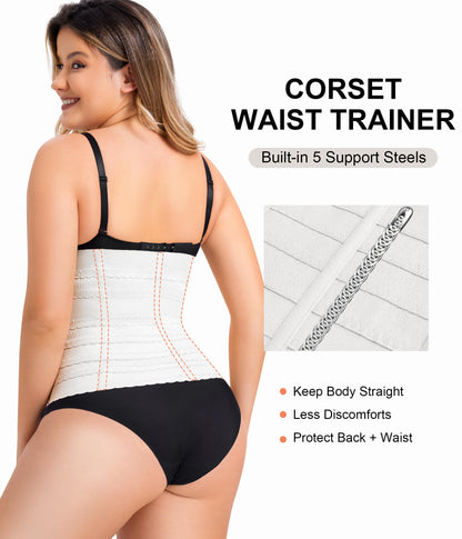 QACIVIQ Segmented Waist Trainer for Women Waist Cincher Shapewear for Women Tummy Control Workout Body Shaper Girdle