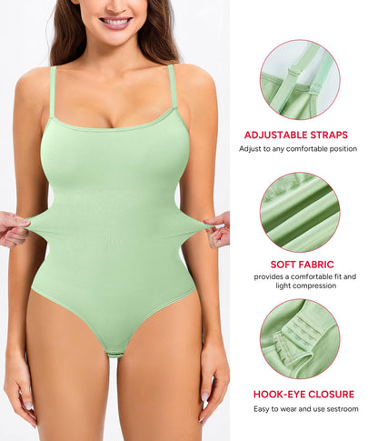 Nebility Shapewear Waist Trainer Bodysuits Women Clothing Tummy Control Seamless Full Body Shaper Square Neck Jumpsuits Top