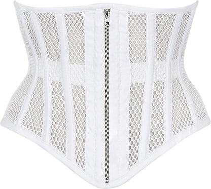 Heavy Duty Underbust Steel Boned Waist Trainer Cincnher Womens Waspie Mesh Corset