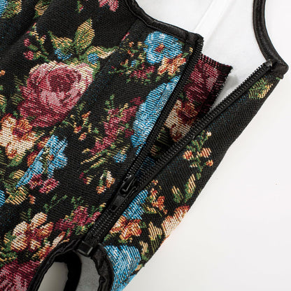 Scarlet Darkness Corset Tops for Women Renaissance Corset Floral Lace Up Bodyshaper Bustier