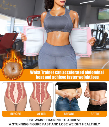 LEINIDINA Womens Waist Trainer Corset with Zipper Sweat Waist Trimmer for Women Workout Belt Corset Shapewear