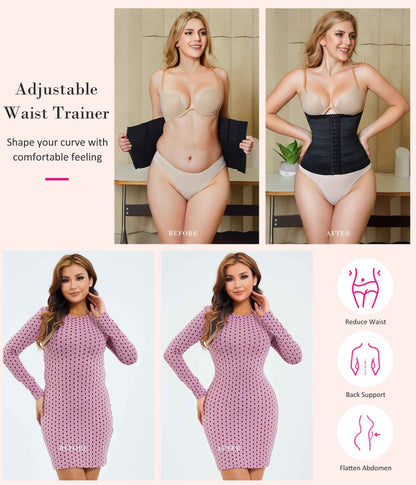 Nebility Waist Cincher Shapewear Tummy Control Plus Size Waist Trainers for Women Belly Trimmer Body Shaper Corset Girdle