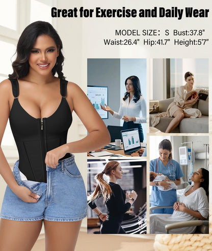 Waist Trainer For Women Corset Shapewear With Zipper Faja Body Shaper Tummy Control Girdle