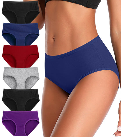 ASIMOON Tummy Control High Waisted Underwear for Women Cotton Plus Size Full Coverage Panties Ladies Briefs
