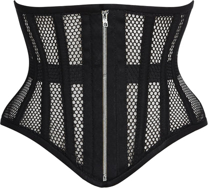 Heavy Duty Underbust Steel Boned Waist Trainer Cincnher Womens Waspie Mesh Corset