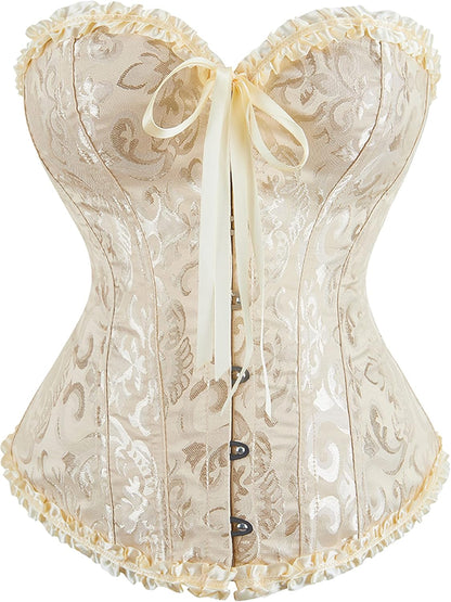 Alivila.Y Fashion Womens Lace Up Corset Top Overbust Body Shaper Bustier Corsets for Women