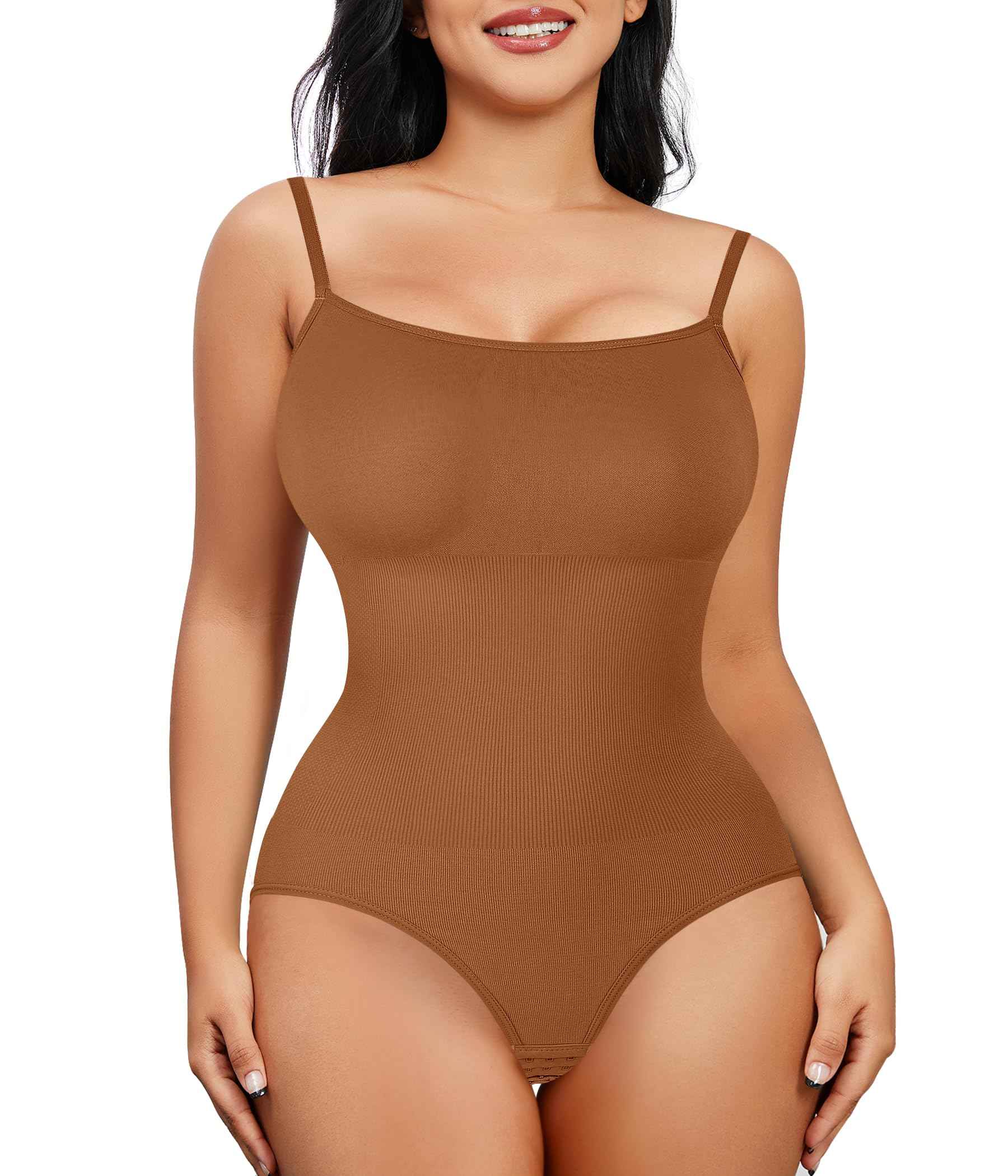 Nebility Shapewear Waist Trainer Bodysuits Women Clothing Tummy Control Seamless Full Body Shaper Square Neck Jumpsuits Top