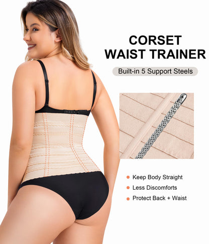 QACIVIQ Segmented Waist Trainer for Women Waist Cincher Shapewear for Women Tummy Control Workout Body Shaper Girdle