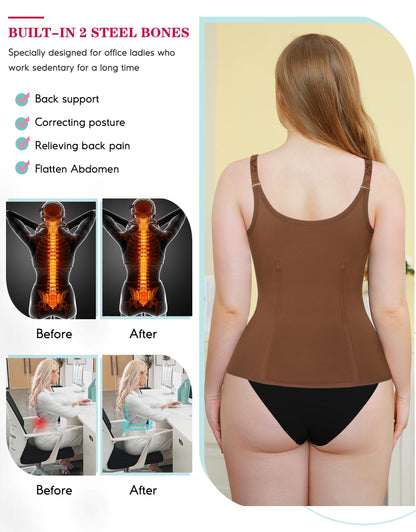 LODAY Waist Trainer Corset for Women Tummy Control Sport Workout Body Shaper Black