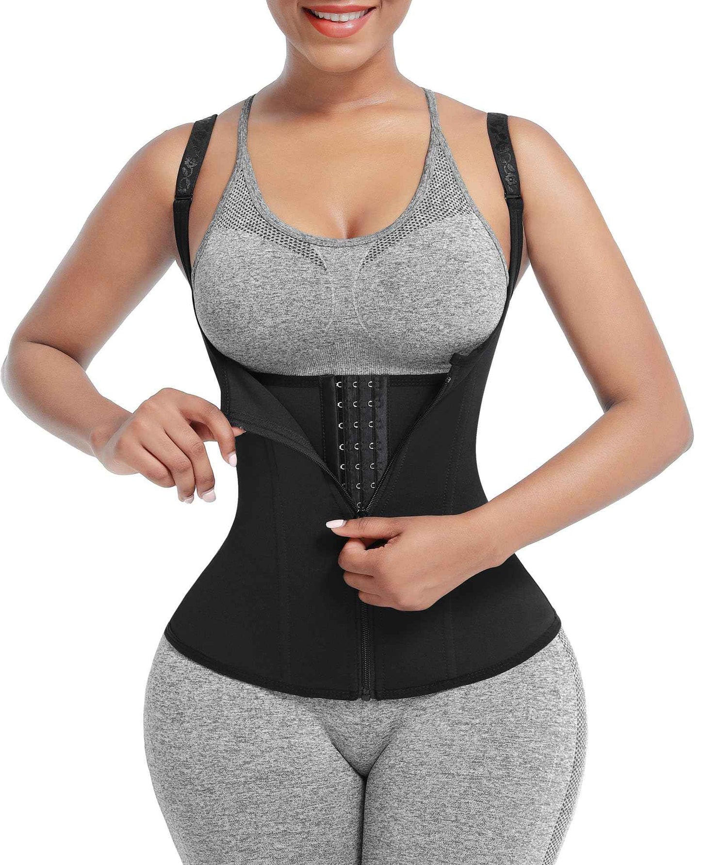 FeelinGirl Waist Trainer Vest for Women Tummy Control Corset Shapewear with Steel Bones Cincher Tank Top Girdle