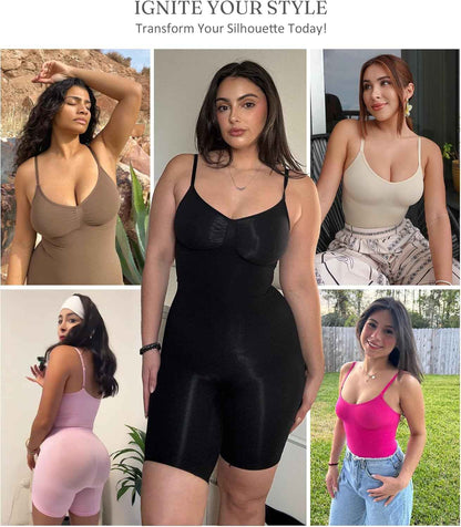 FeelinGirl Shapewear Bodysuit Tummy Control Seamless Sculpting Hip Enhancer Body Shaper for Women