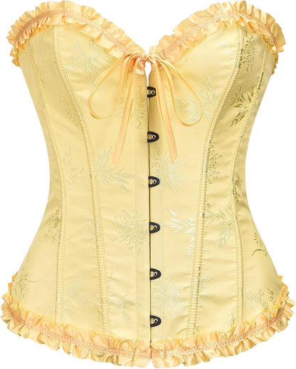 SZIVYSHI Corset Tops for Women, Bustier Shapewear Lingerie, Lace Waist Push Up Bodysuit