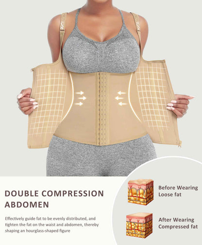 FeelinGirl Waist Trainer Vest for Women Tummy Control Corset Shapewear with Steel Bones Cincher Tank Top Girdle