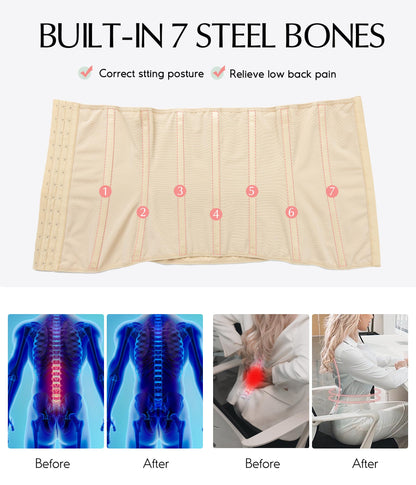 MERYOSZ Waist Trainer Corset Zipper Tummy Control Shapewear Breathable Waist Cincher for Women Body Shaper Sport Girdle