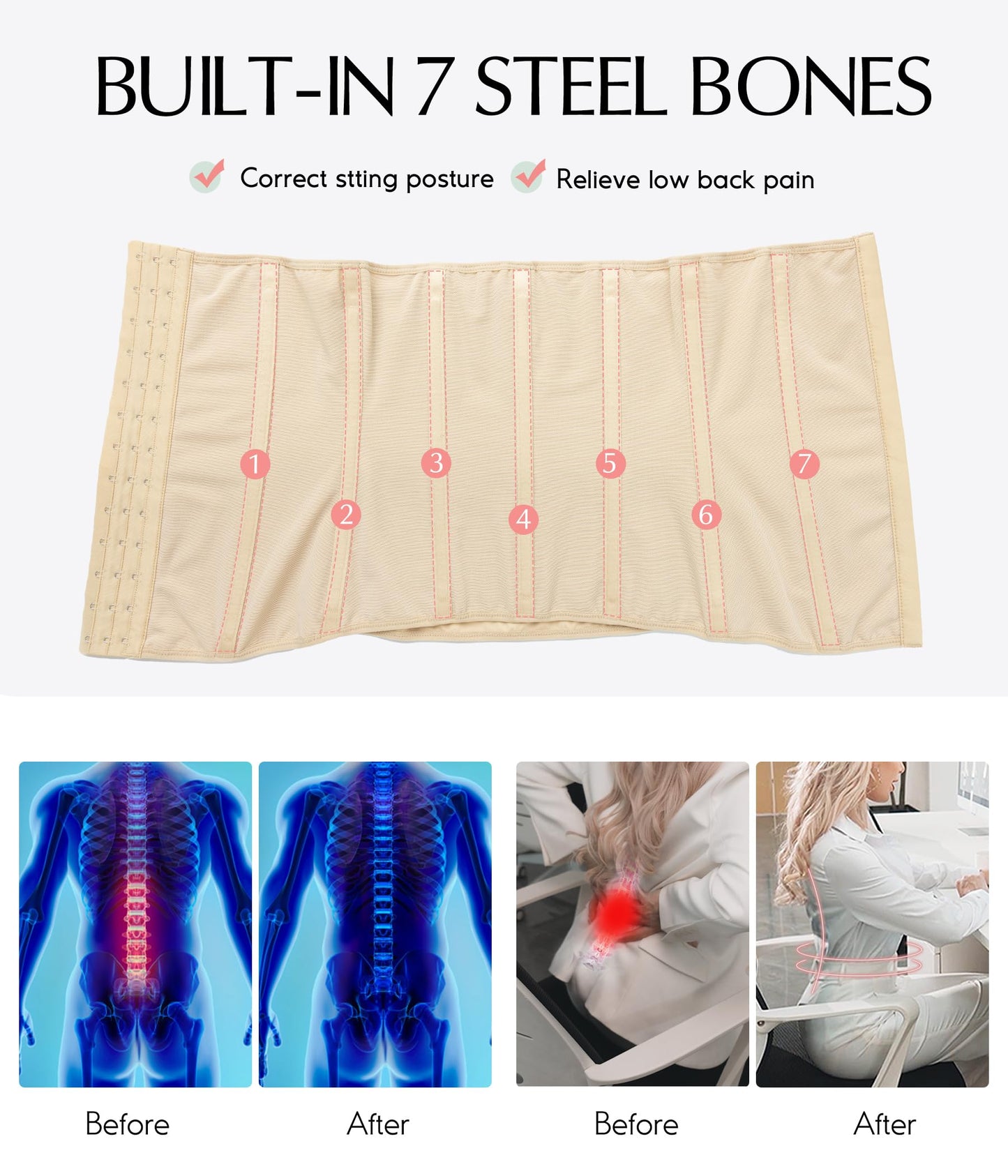 MERYOSZ Waist Trainer Corset Zipper Tummy Control Shapewear Breathable Waist Cincher for Women Body Shaper Sport Girdle