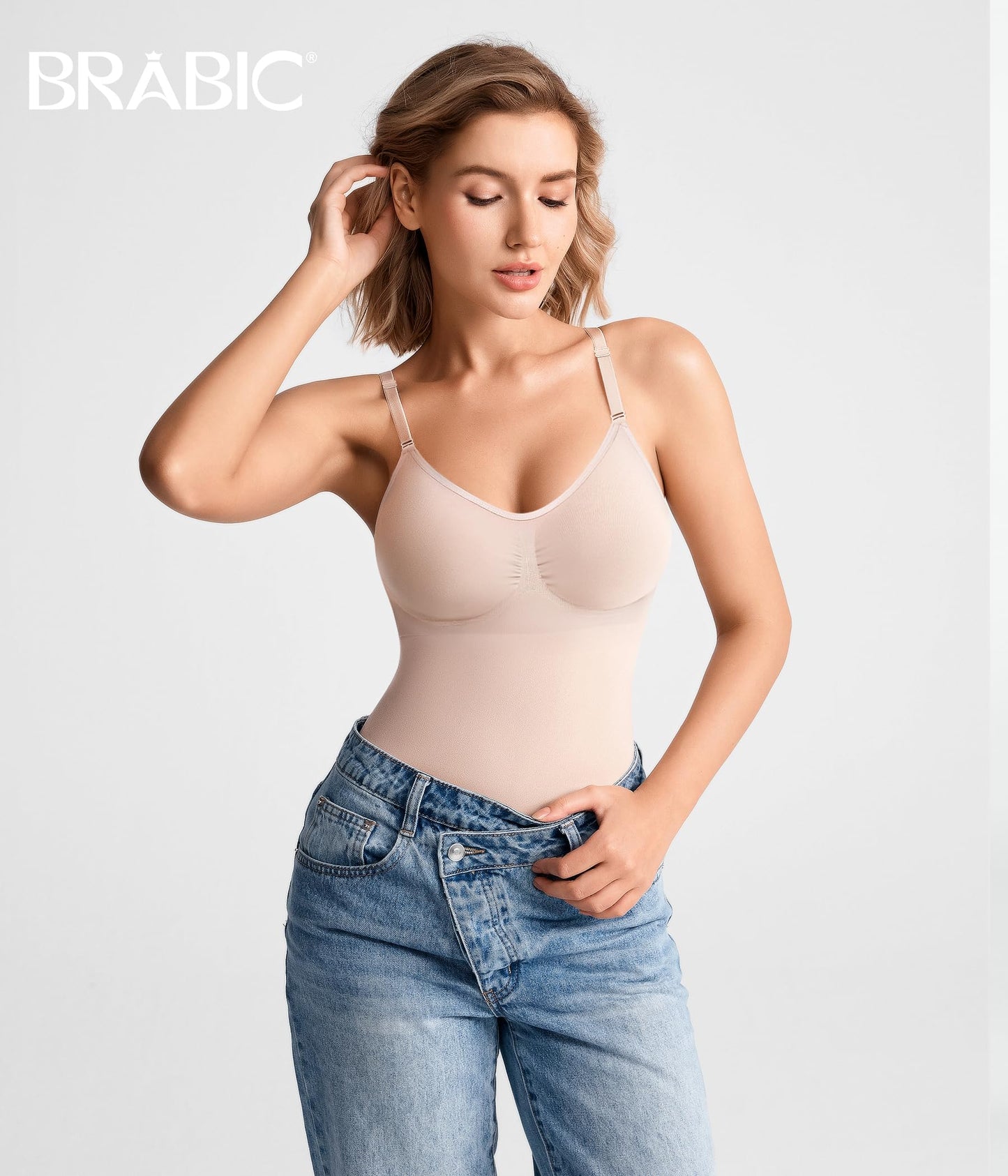 BRABIC Tummy Control Shapewear for Women Seamless Shapewear Bodysuit Body Shaper Waist Trainer Snatched Body Suit